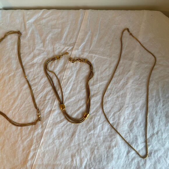Monet Jewelry - Monet Gold-Toned Triple Plated Vintage Jewelry set of Three Necklaces Stack